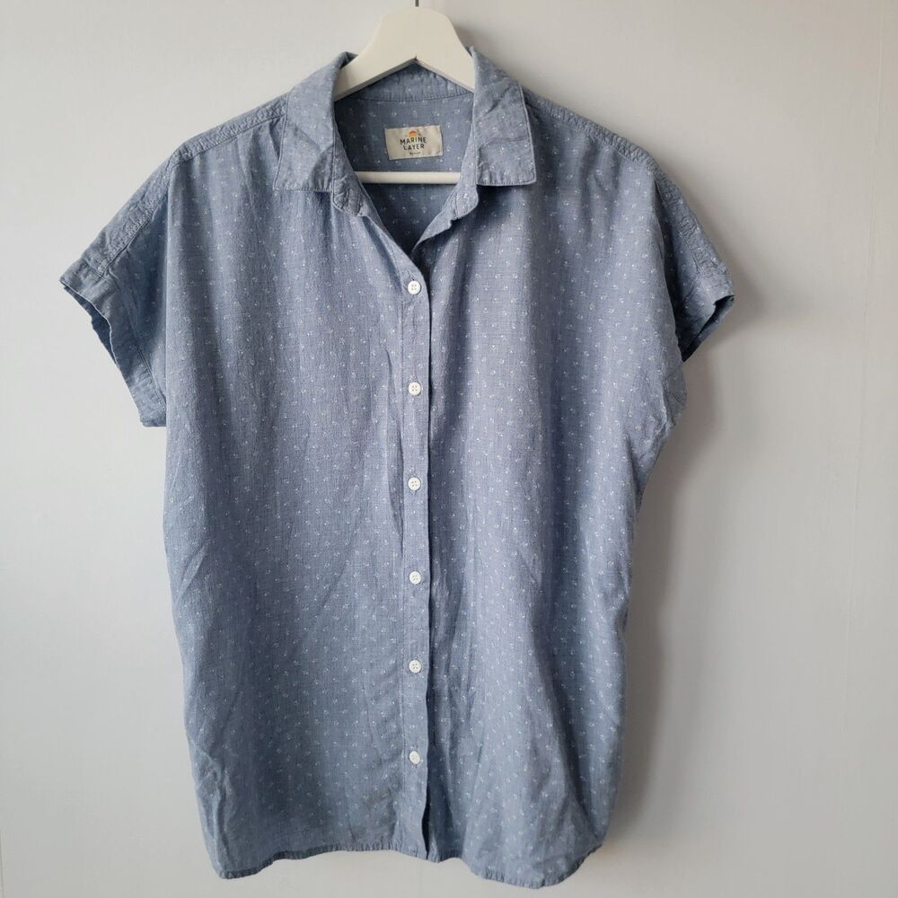 Marine Layer Light Blue Short Sleeve Button-Down Shirt